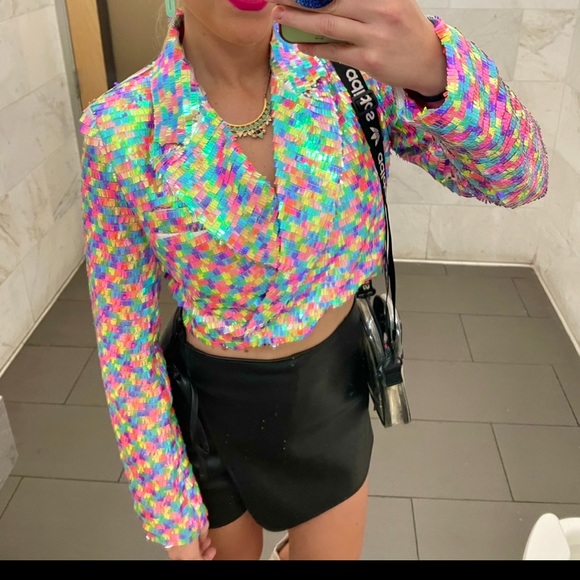 Nasty Gal Multi Color Sequin Blazer - Picture 5 of 14